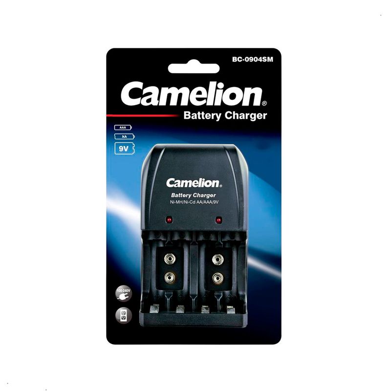 CAMELION - Cargador de Pilas y Bateria 9V Camelion BC 0904SM
