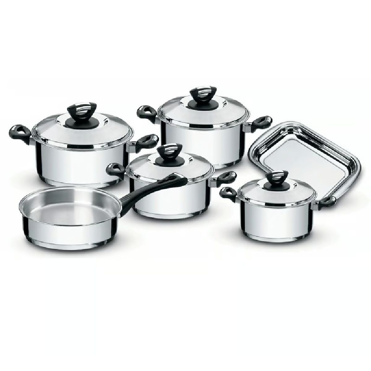 TRAMONTINA - Juego de ollas 10 Piezas solar Baquelite 65720/000 Tramontina