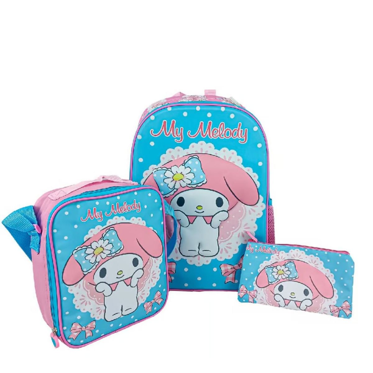 SCOOL - Set Mochila My Melody Pequeña + Lonchera + Cartuchera