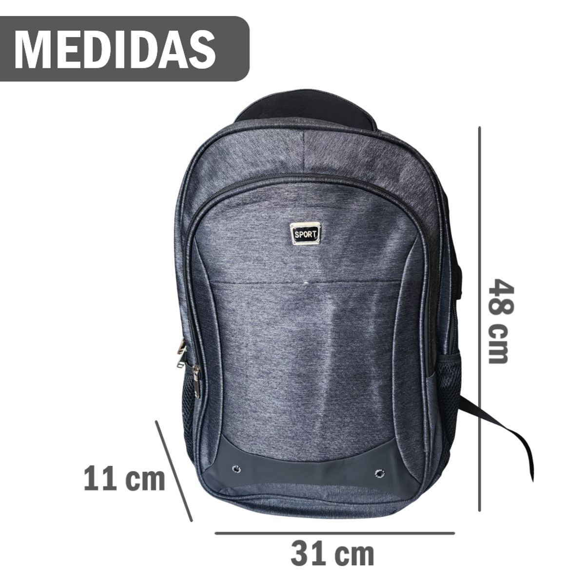 GENERICO - Mochila grande Casual con bolsillo para Laptop