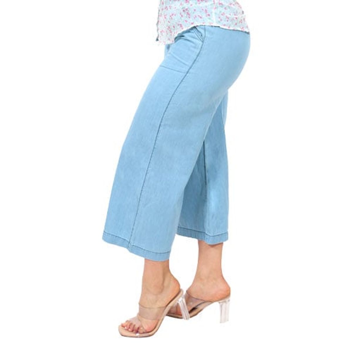 BOABLANCA - Pantalón jean palazzo para dama