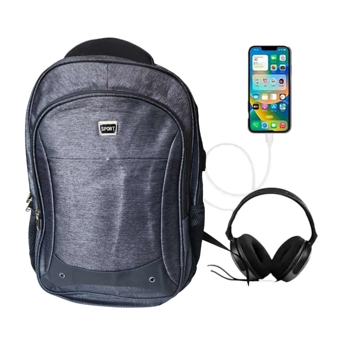 GENERICO - Mochila 3 compartimientos Casual porta Laptop