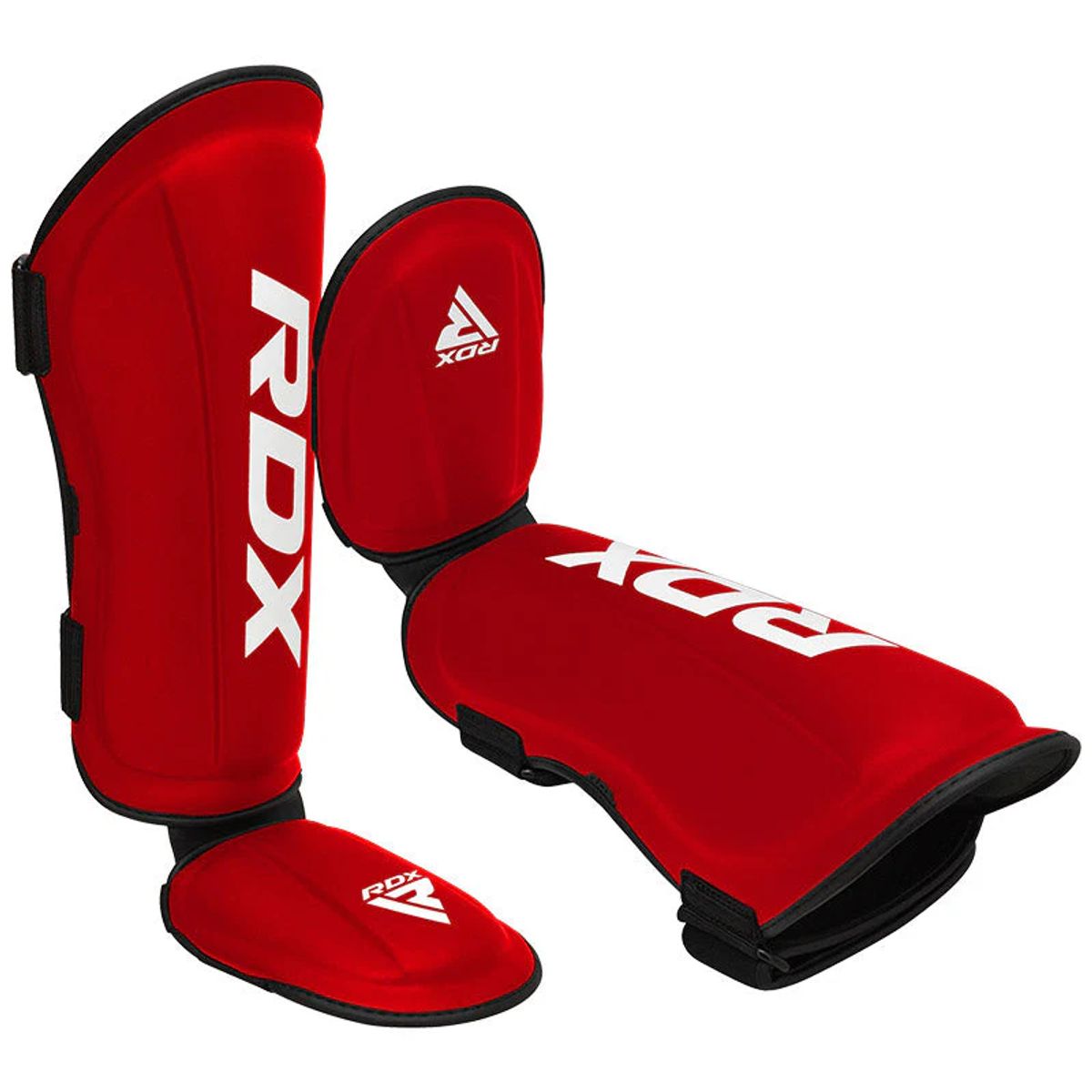 RDX - Canilleras con Empeine para Muay Thai T1 Rojo - S