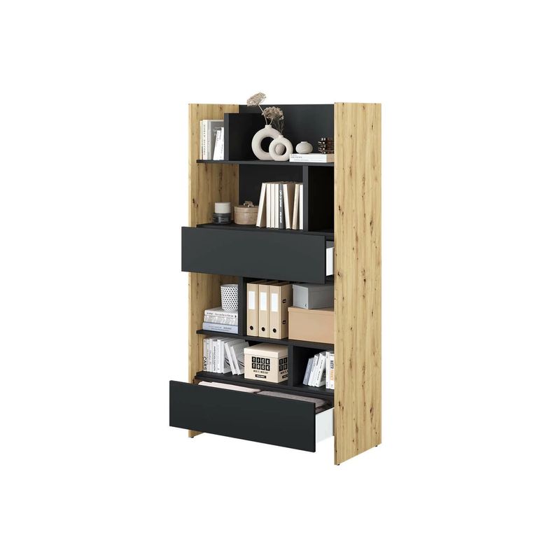 TU MESITA - Estante Moderno Manhatan color DunaNegro TU MESITA 2 cajones