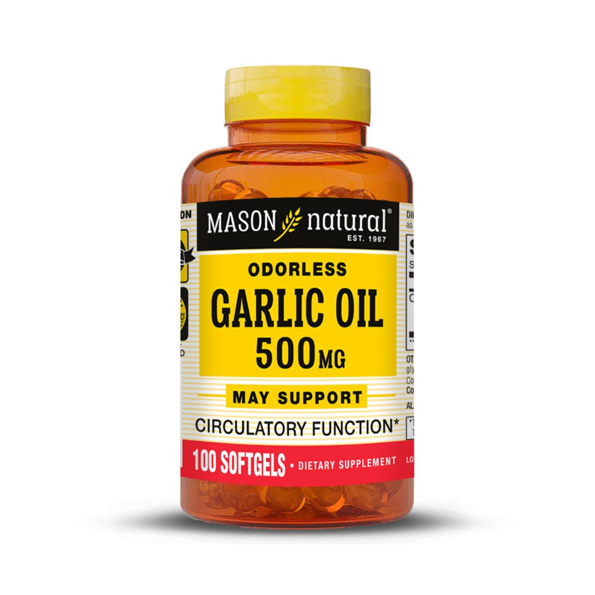 MASON NATURAL - Aceite de Ajo 500 MG - Mason Natural - 100 Cápsulas