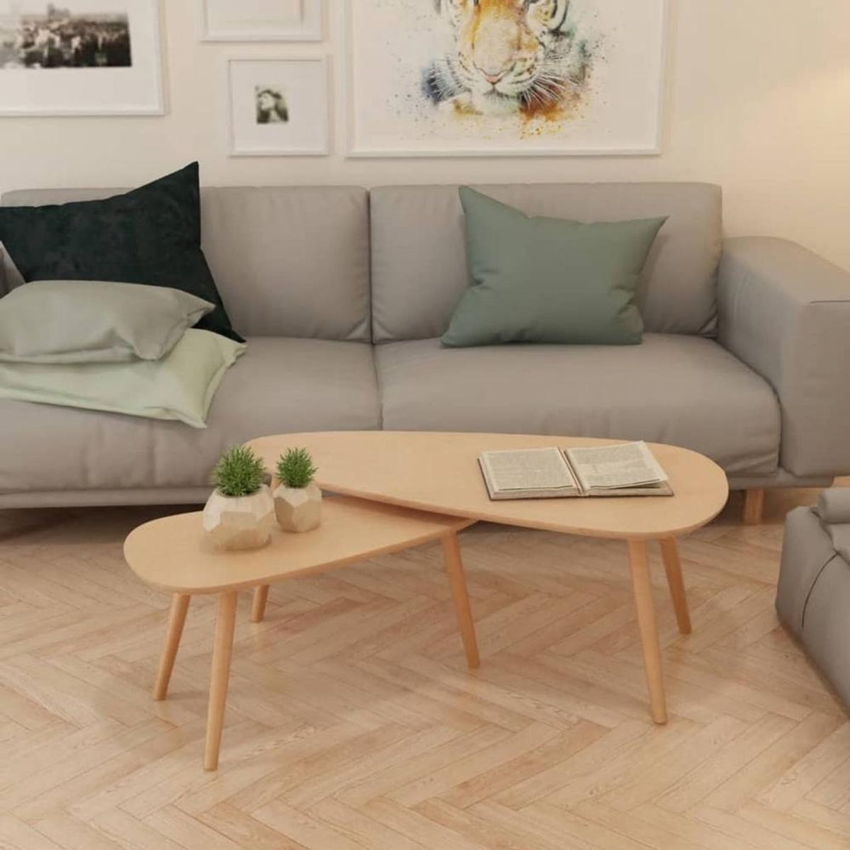 TU MESITA - Juego de Mesa de Centro Juvenil TU MESITA Hawai color Haya 2 piezas