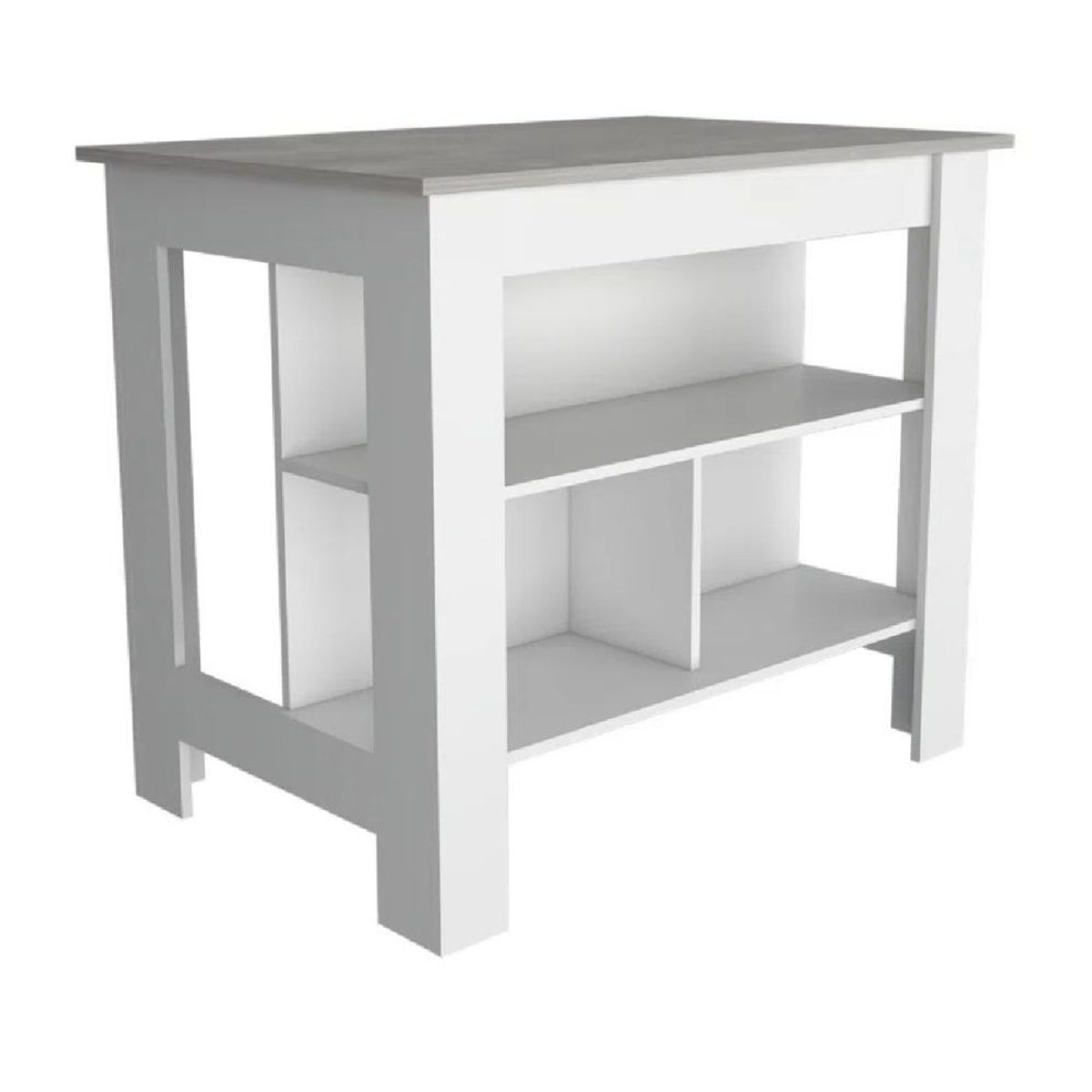 TU MESITA - Mesa Auxiliar de Cocina TU MESITA Marlon color BlancoGris en Melamina 18mm