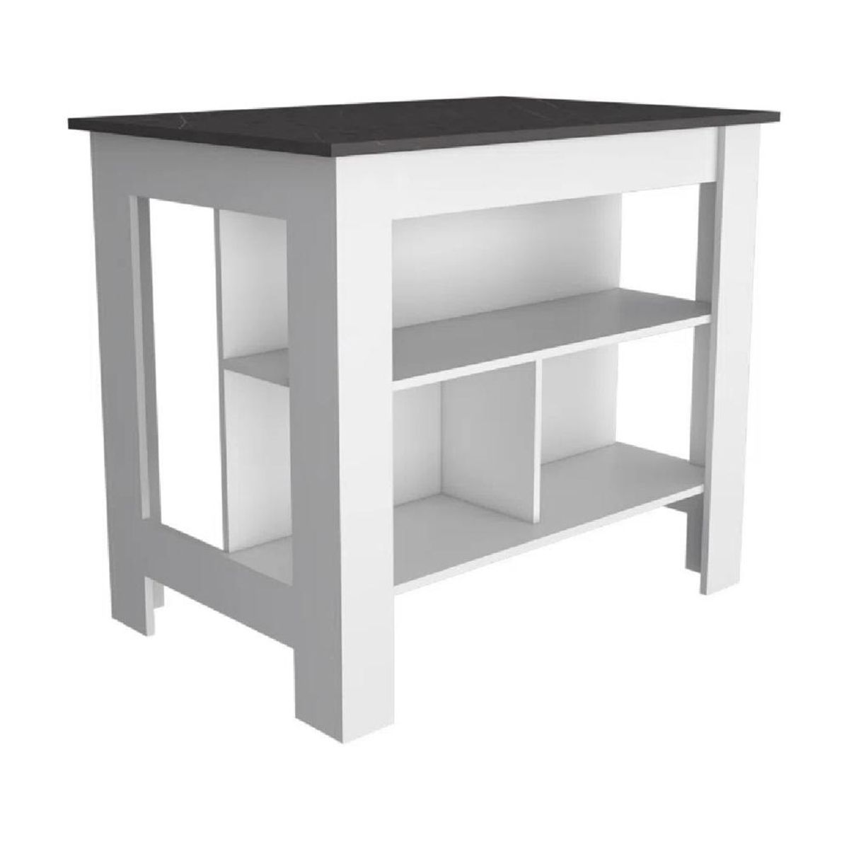 TU MESITA - Mesa Auxiliar de Cocina TU MESITA Marlon color BlancoNegro en Melamina 18mm