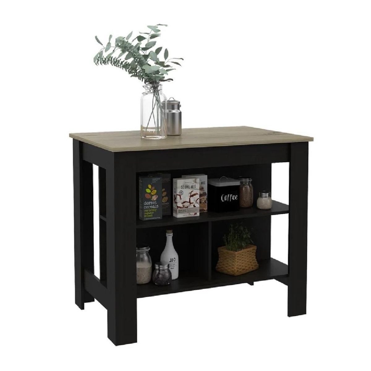 TU MESITA - Mesa Auxiliar de Cocina TU MESITA Marlon color NegroDuna en Melamina 18mm