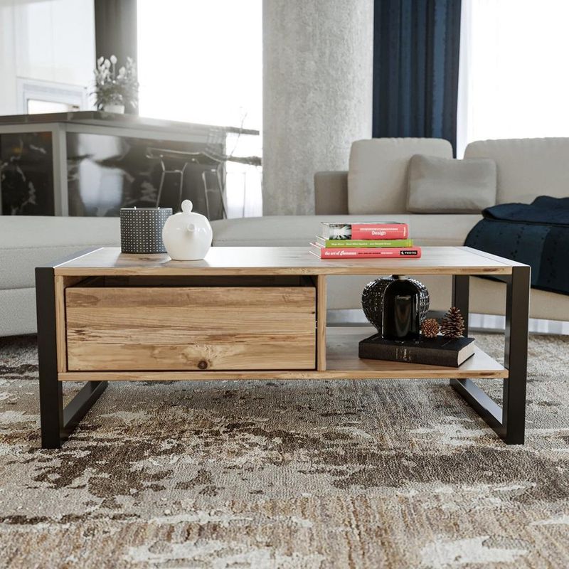 TU MESITA - Mesa de Centro Industrial TU MESITA Ecos color Marrón