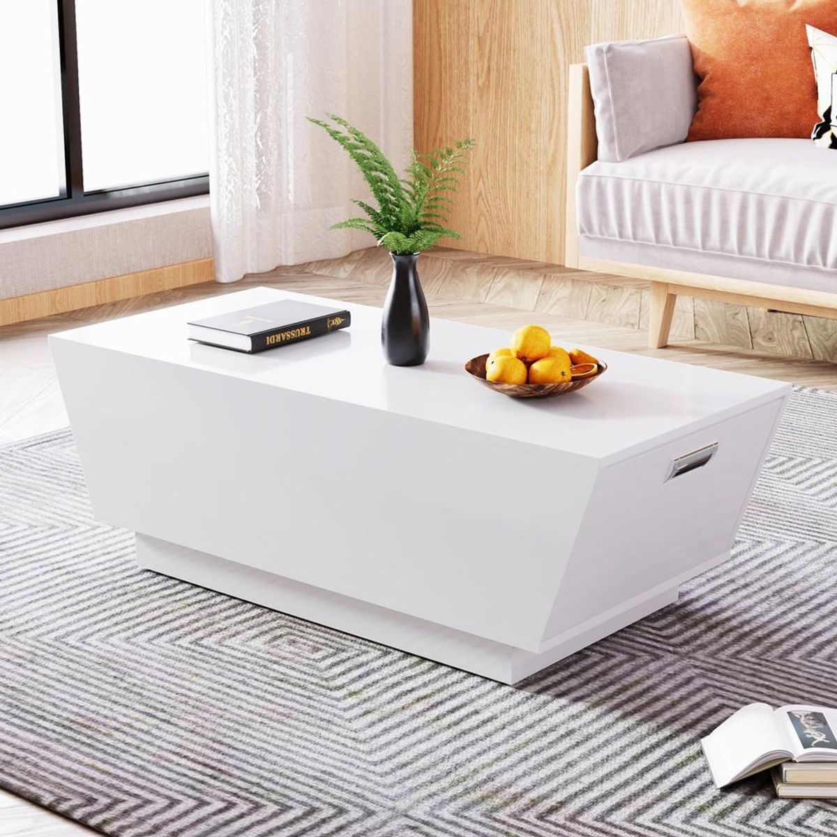 TU MESITA - Mesa de Centro Moderna TU MESITA Axel color Blanco 2 puertas