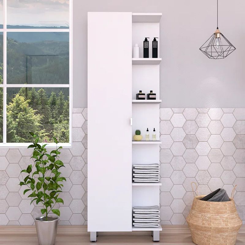 TU MESITA - Mueble auxiliar de Baño Multiusos Pukas color Blanco TU MESITA