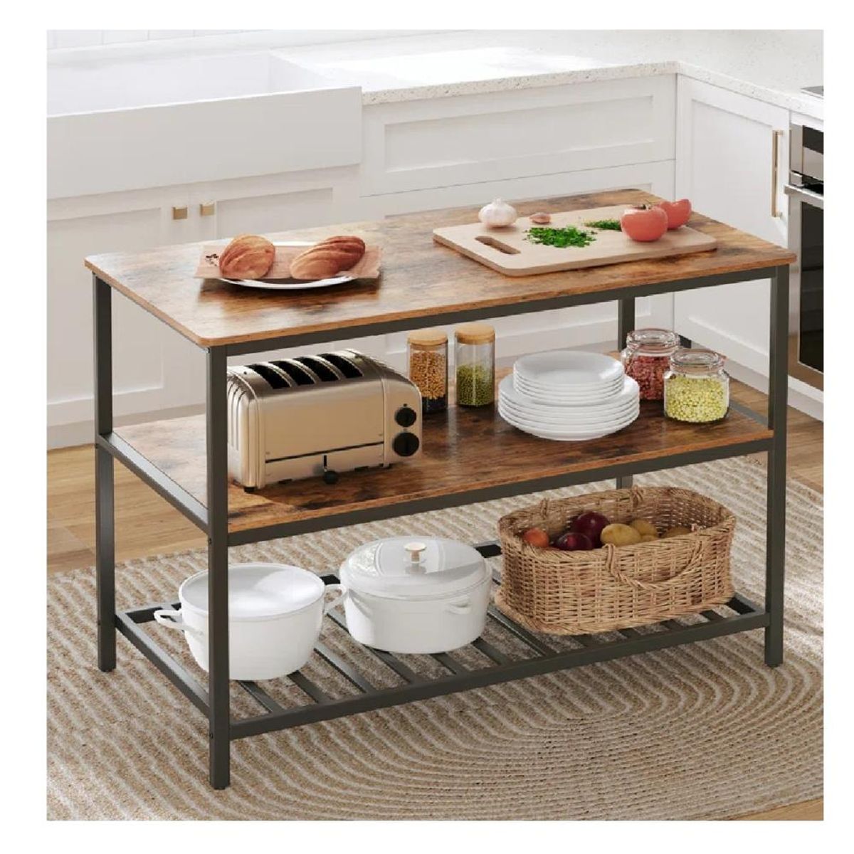 TU MESITA - Mueble Auxiliar de Cocina Multiusos TU MESITA Vincent color Marrón