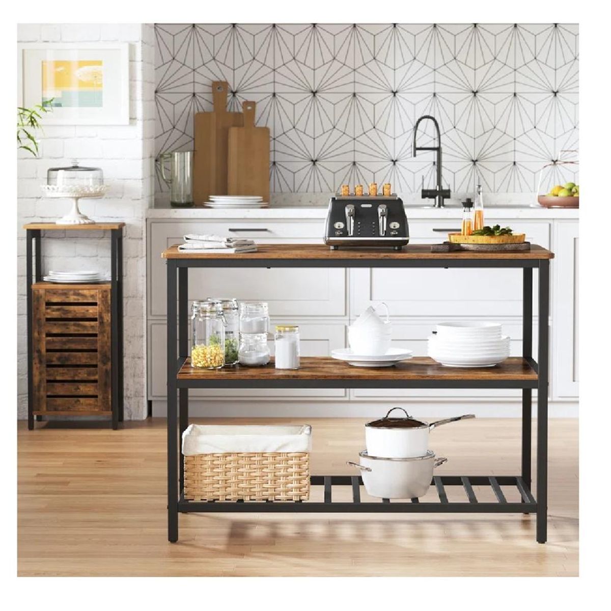 TU MESITA - Mueble Auxiliar de Cocina Multiusos TU MESITA Vincent color Marrón