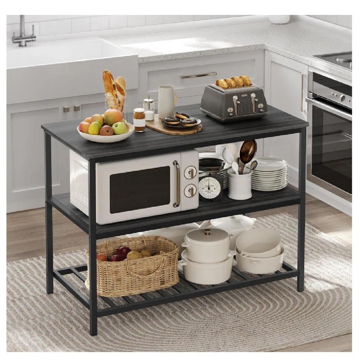 TU MESITA - Mueble Auxiliar de Cocina Multiusos TU MESITA Vincent color Negro