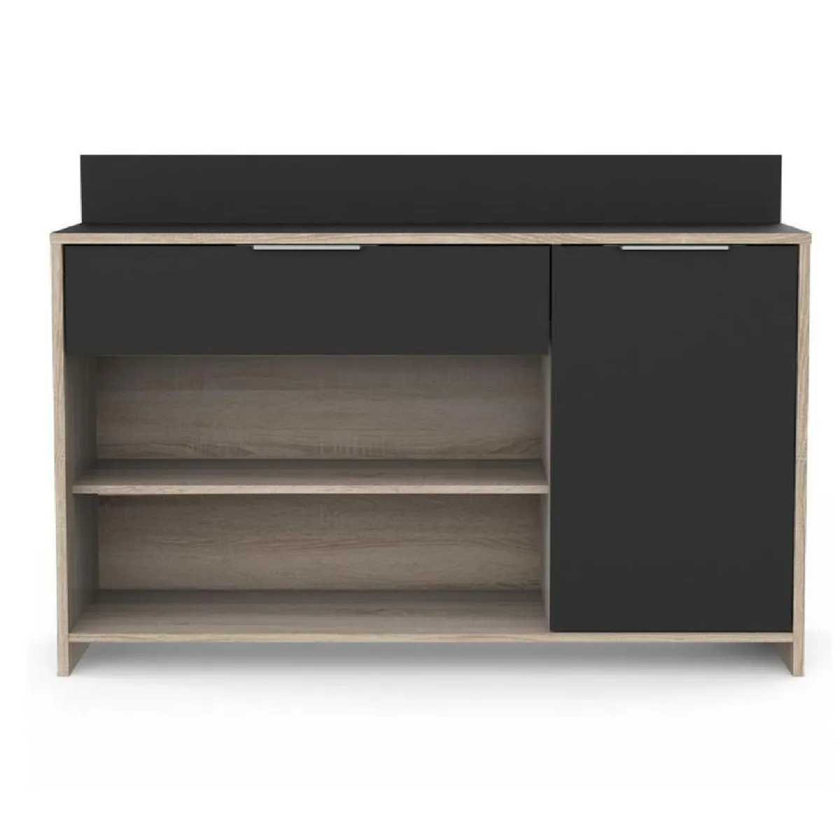 TU MESITA - Mueble Auxiliar de Cocina TU MESITA Piscis color NegroRoble 1 puerta 1 cajón