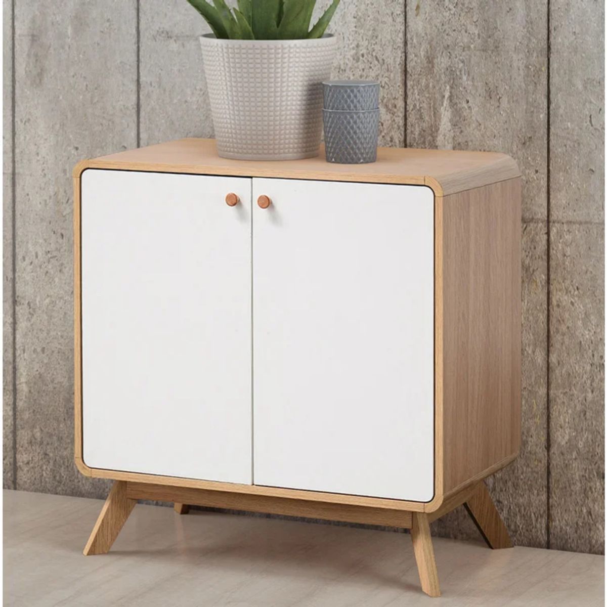 TU MESITA - Recibidor Contemporáneo Greco Alto Blanco 75 cm