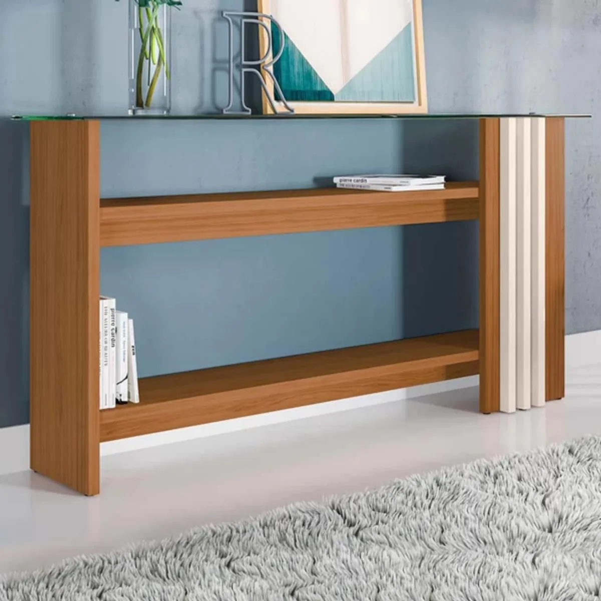 TU MESITA - Recibidor Moderno Frizz color MarrónBlanco TU MESITA