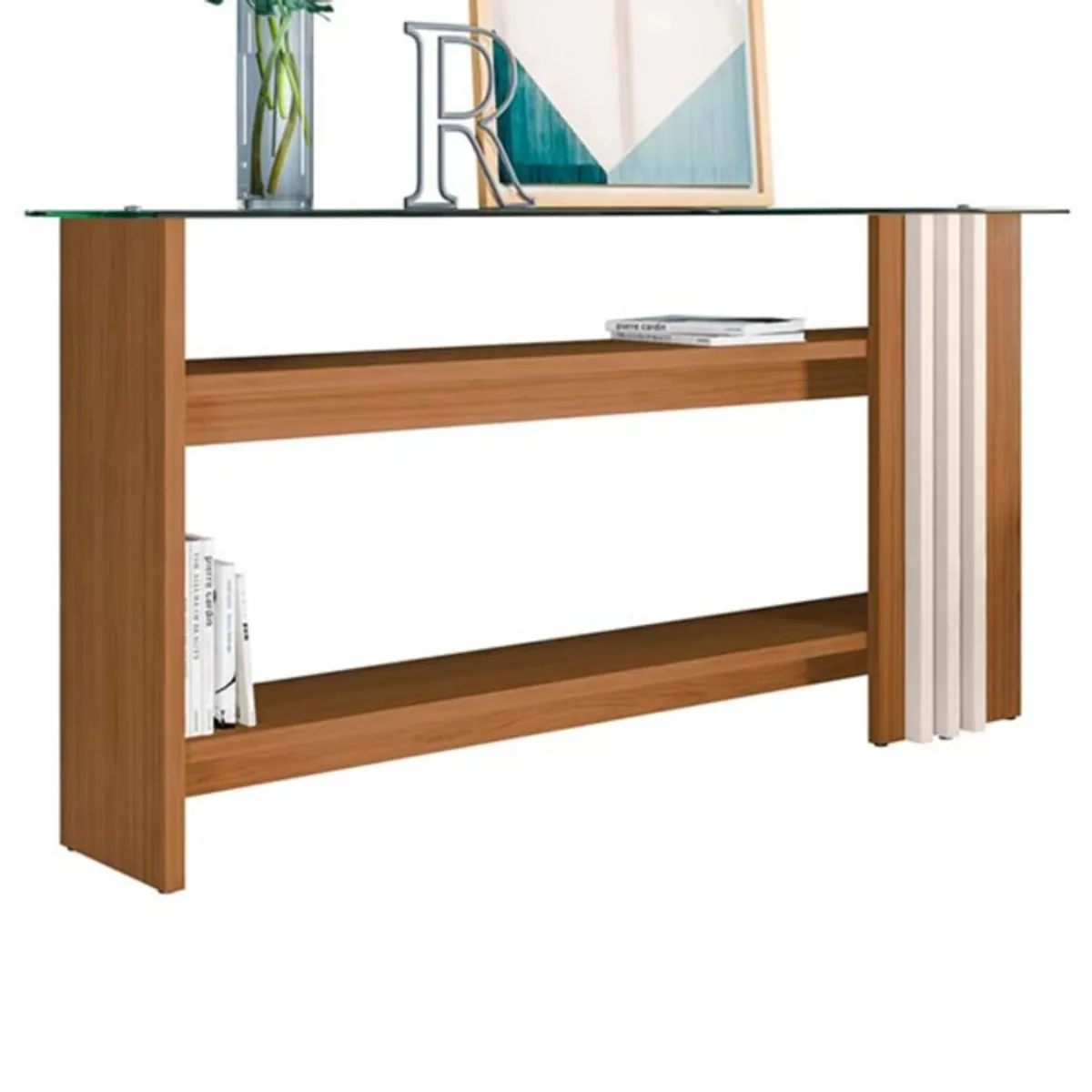 TU MESITA - Recibidor Moderno Frizz color MarrónBlanco TU MESITA