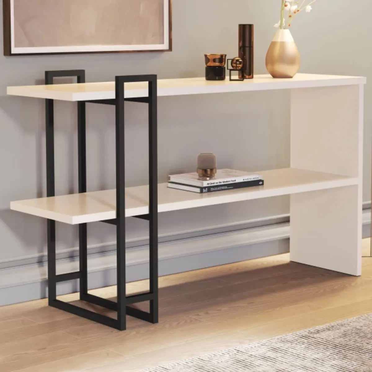 TU MESITA - Recibidor Moderno Luxury color BlancoNegro TU MESITA