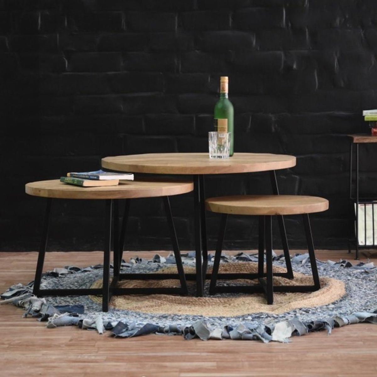 TU MESITA - Set x3 Mesa de Centro Circulares TU MESITA Amadeus color Duna