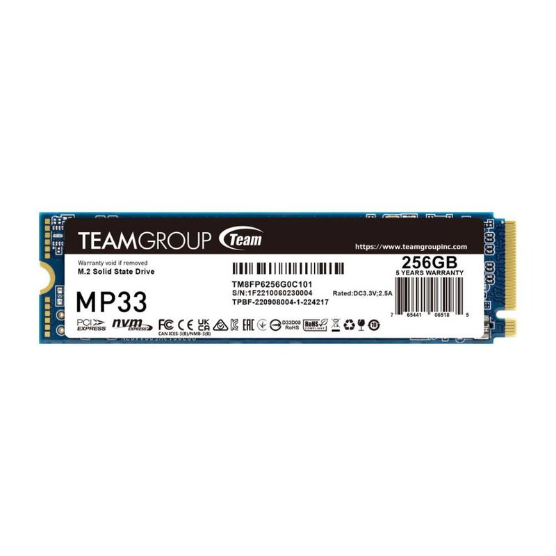 TEAM GROUP - DISCO DURO SSD 256GB TG MP33 M2 NVME GEN3 4X TEAM GROUP