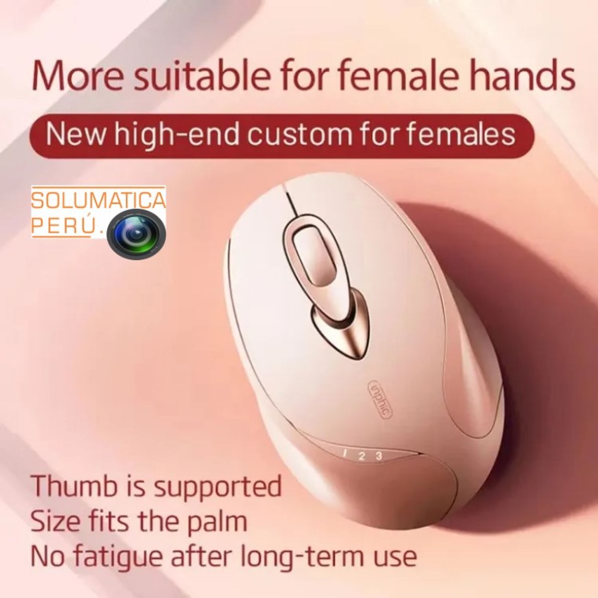 OEM - Mouse Inalambrico Rosa - Recargable Para Windows y Macbook