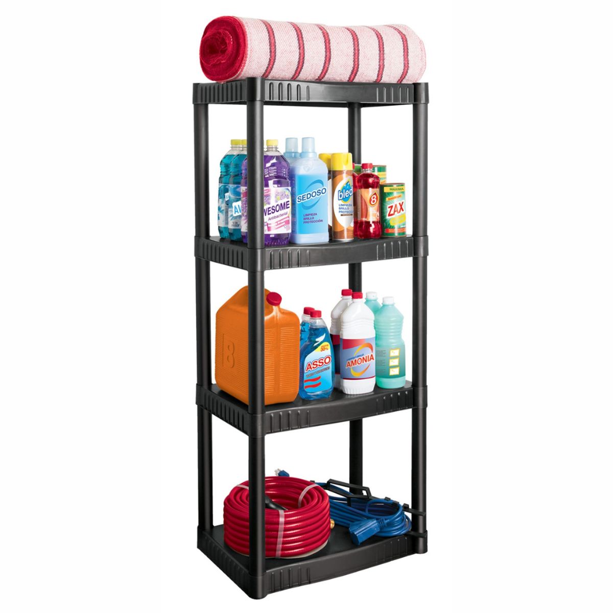 PRETUL - Estante organizador estante plástico 4 repisas 108kg Pretul