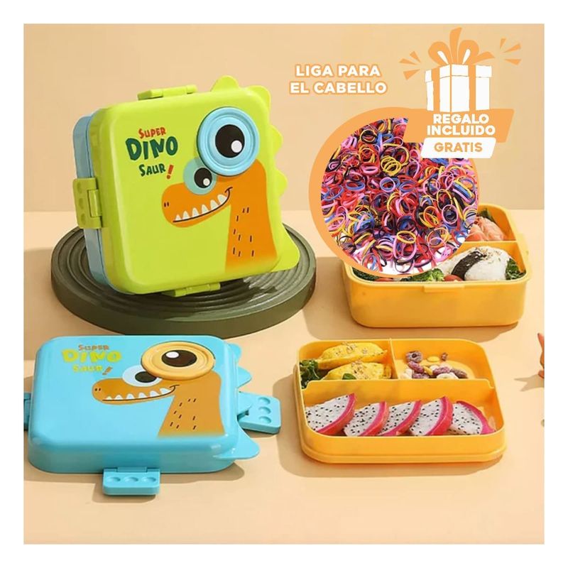 RYBIU IMPORT - Pack3 Fiambrera de Plastico 1600ml Verde Y+Ligas de Regalo