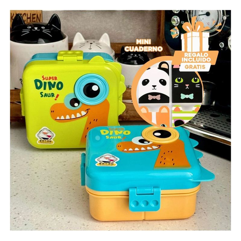 RYBIU IMPORT - Pack5 Lonchera de Plastico 1600ml Verde Y+Regalo Agendita