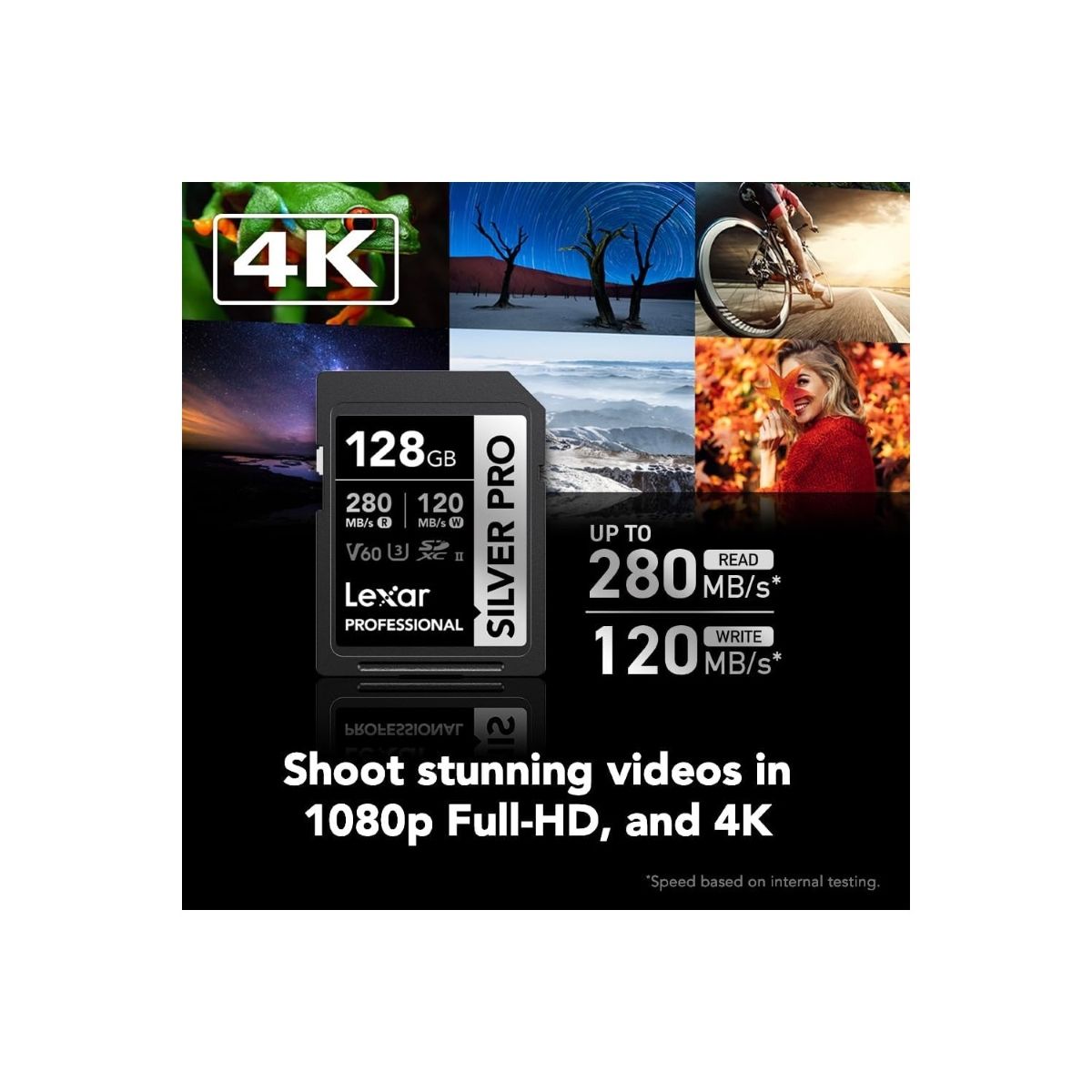 LEXAR - Memoria SD Lexar Professional Silver PRO 128GB SDXC UHS-II