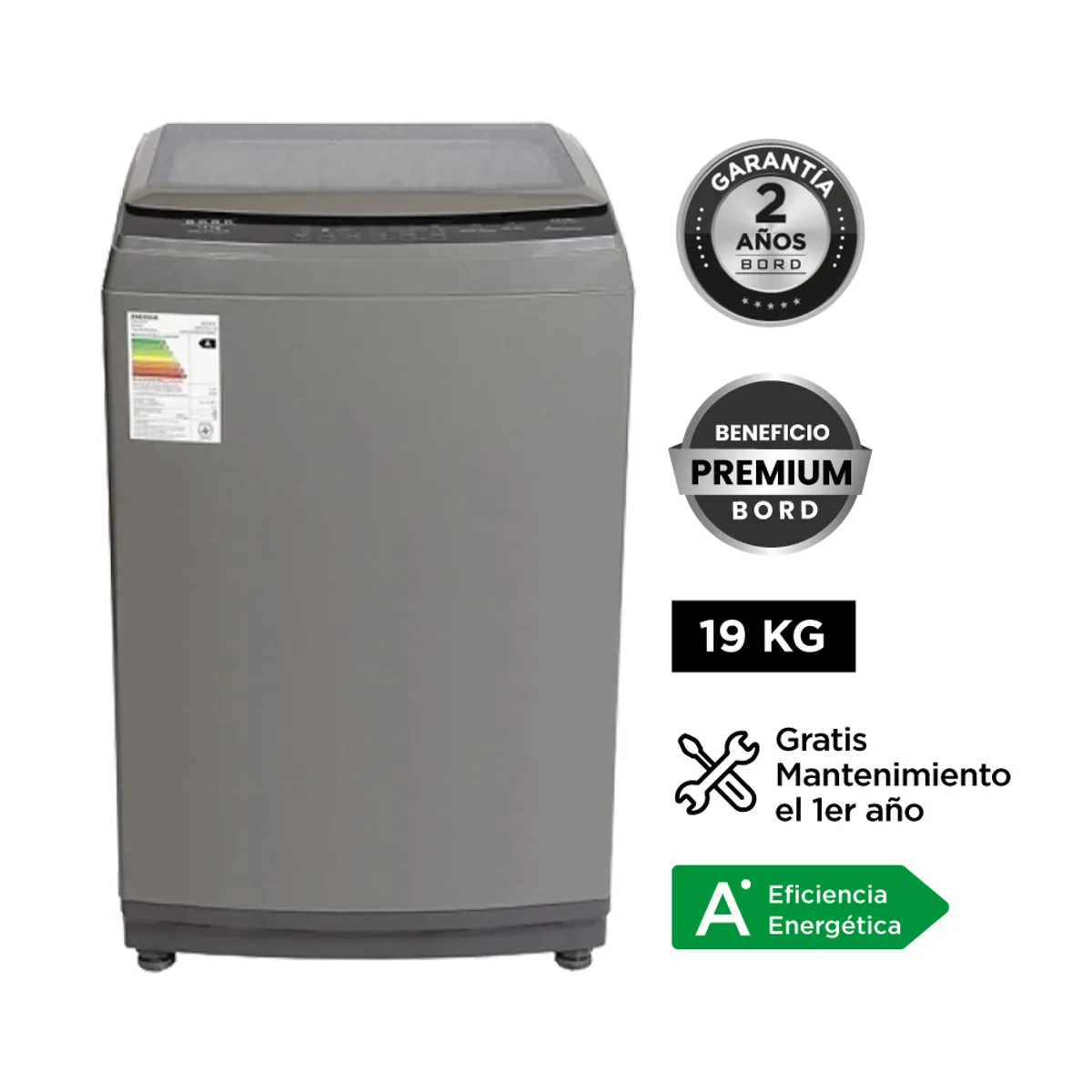 BORD - Lavadora Bord 19KG Gris WM19TLG-M