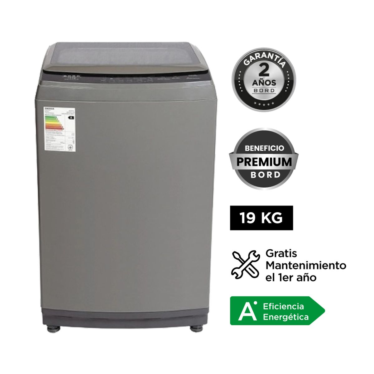 BORD - Lavadora Bord 19KG Gris WM19TLG-M