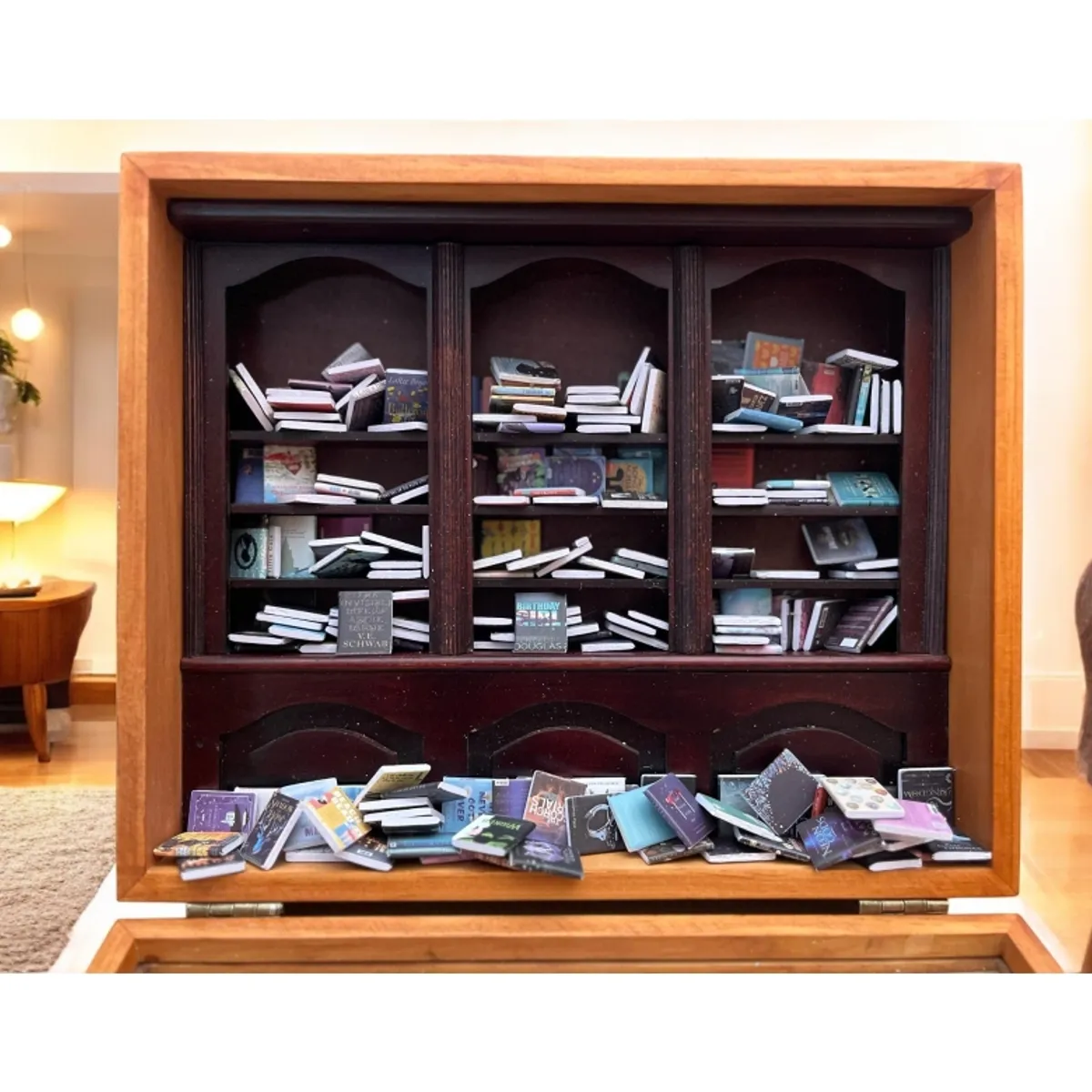 GENERICO - MINI LIBRERO DE MADERA  * Decorativo *