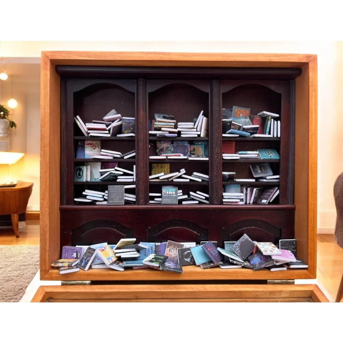 GENERICO - MINI LIBRERO DE MADERA  * Decorativo *