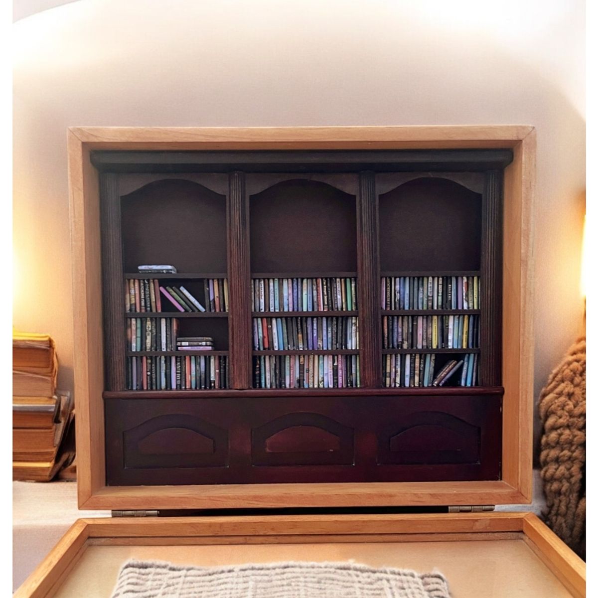 GENERICO - MINI LIBRERO DE MADERA  * Decorativo *