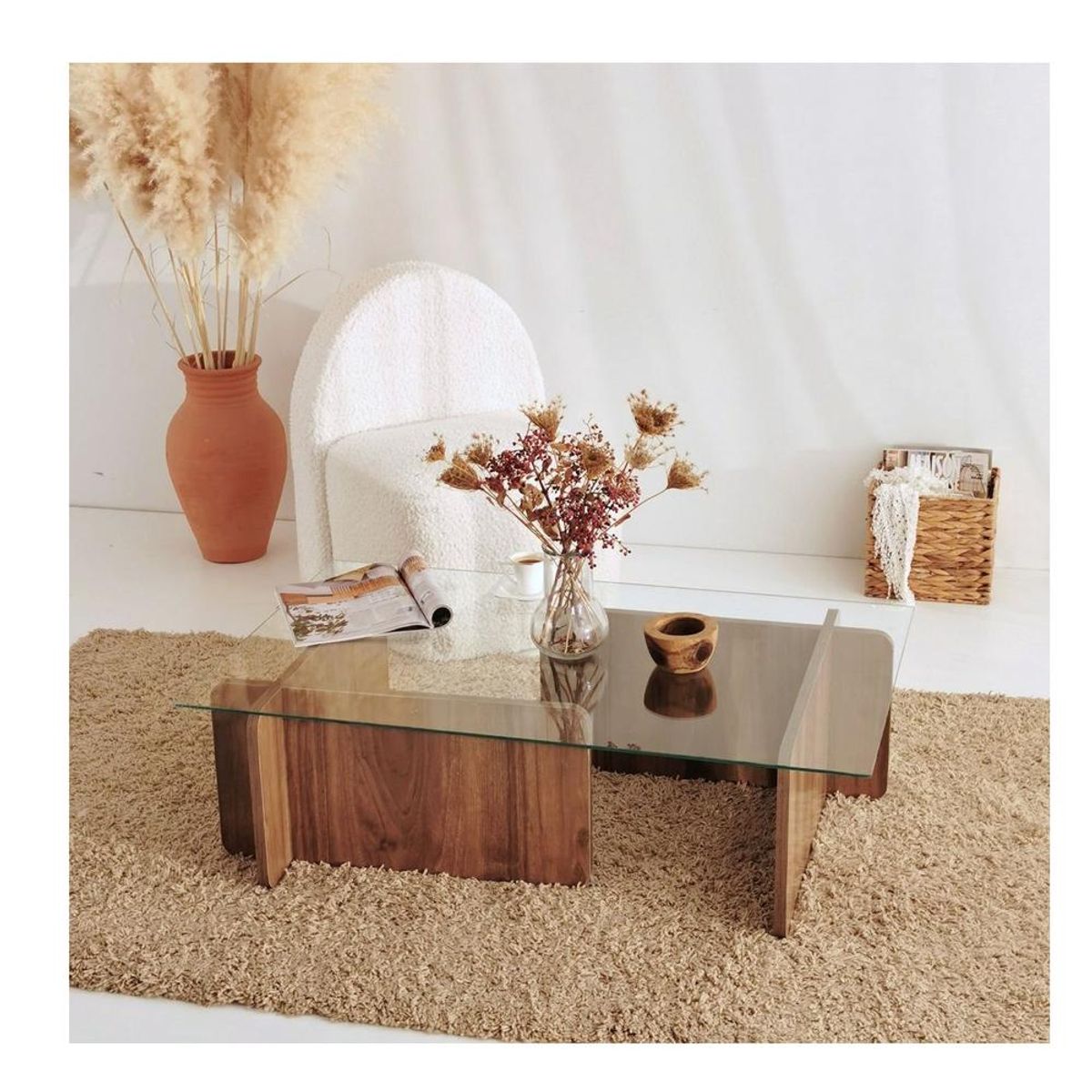 TU MESITA - Mesa de Centro Clásica TU MESITA Topacio color Marrón con Vidrio