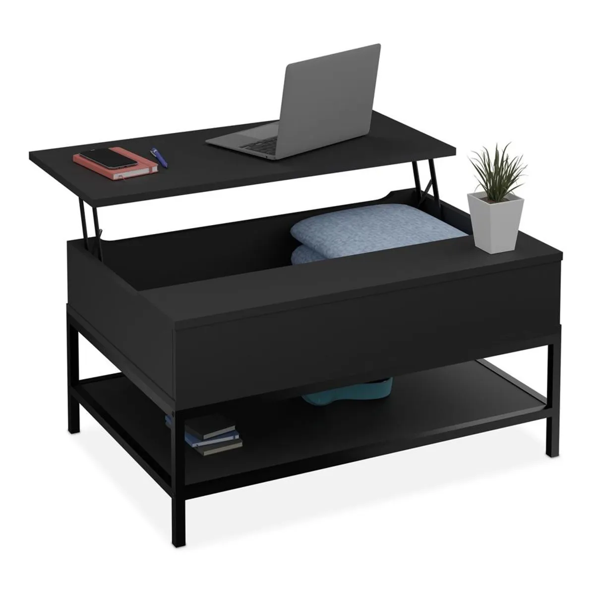 TU MESITA - Mesa de Centro Extensible TU MESITA Milanis color Negro 1 puerta
