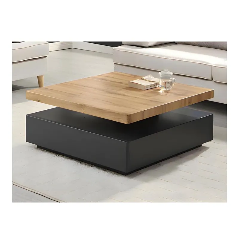 TU MESITA - Mesa de Centro Moderna TU MESITA Maloc color NegroRoble 1 cajones