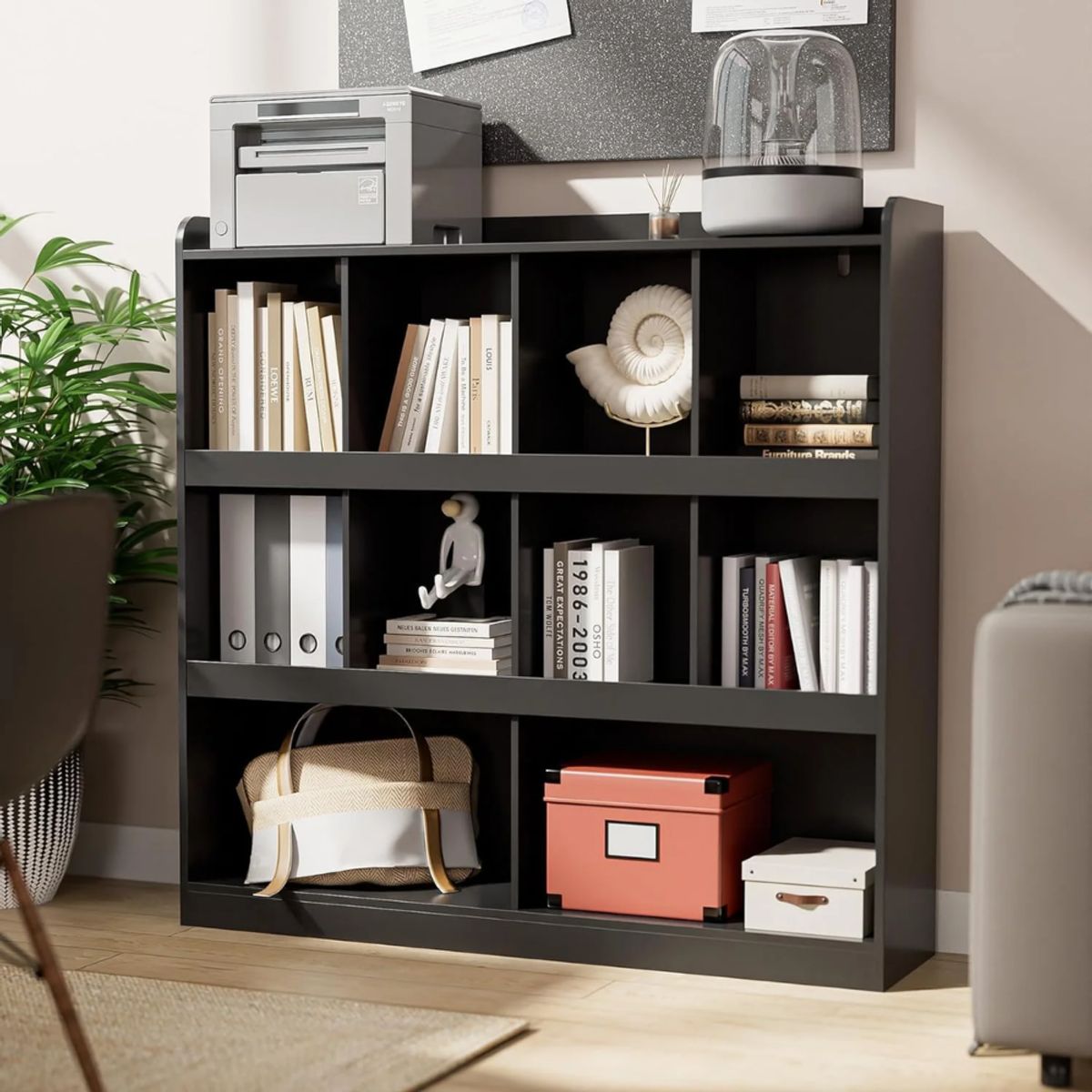 GENERICO - Estante Multiusos Infantil Peyton Negro Muebles Gaudi