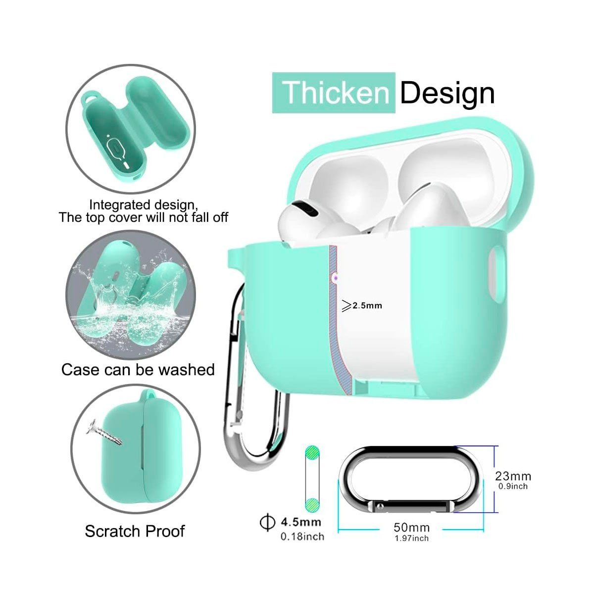 GENERICO - Case de Silicona para Airpods Pro 2 Turquesa