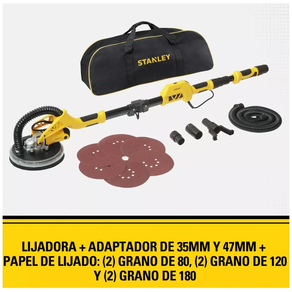 STANLEY - COMBO LIJADORA DE PARED Y TECHO FINO ACABADO KIT EMPASTADOR STANLEY