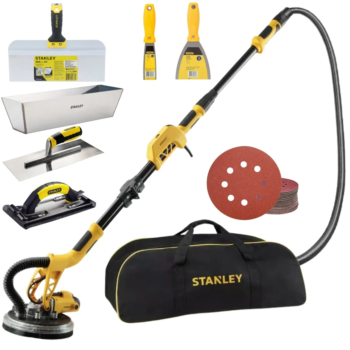 STANLEY - COMBO LIJADORA DE PARED Y TECHO FINO ACABADO KIT EMPASTADOR STANLEY