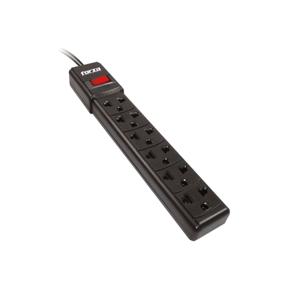 FORZA - REGLETA FORZA 6 TOMAS CABLE 90 CM NEGRO PN FZ-FPS-001B