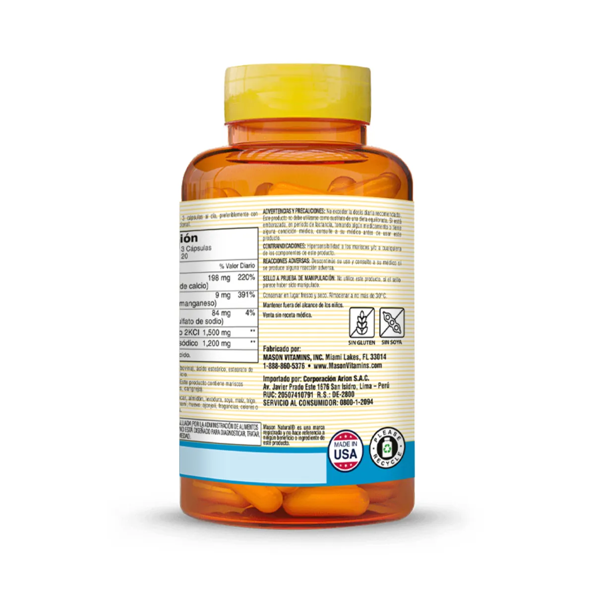 MASON NATURAL - Glucosamina Condroitina 1500/1200 - Mason Natural - 60 Cápsulas