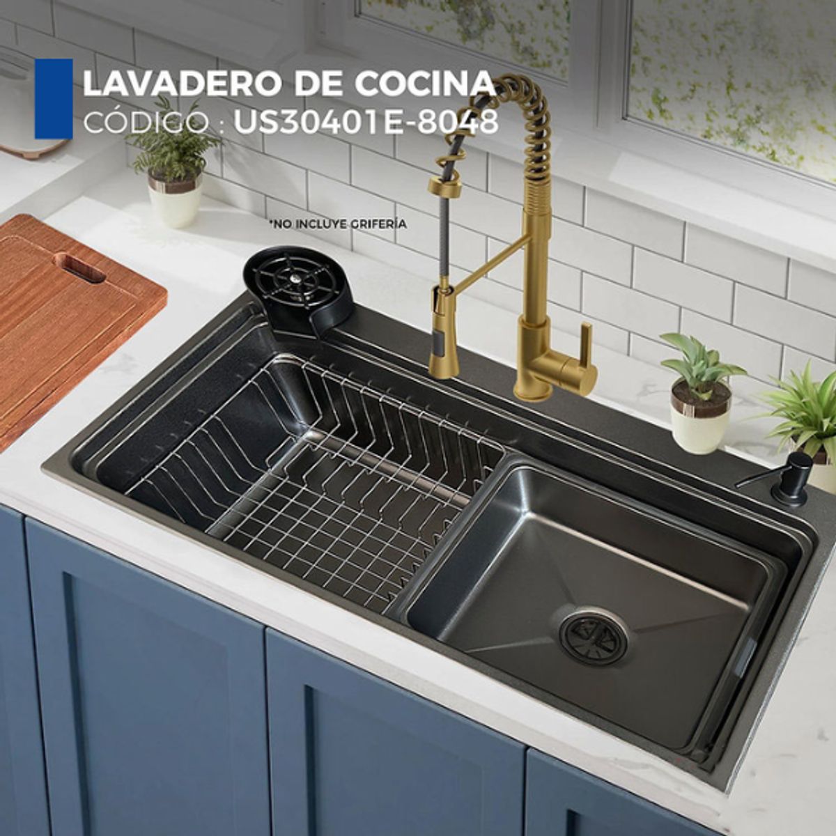 XM - LAVADERO DE COCINA NEGRO US30401E-8048
