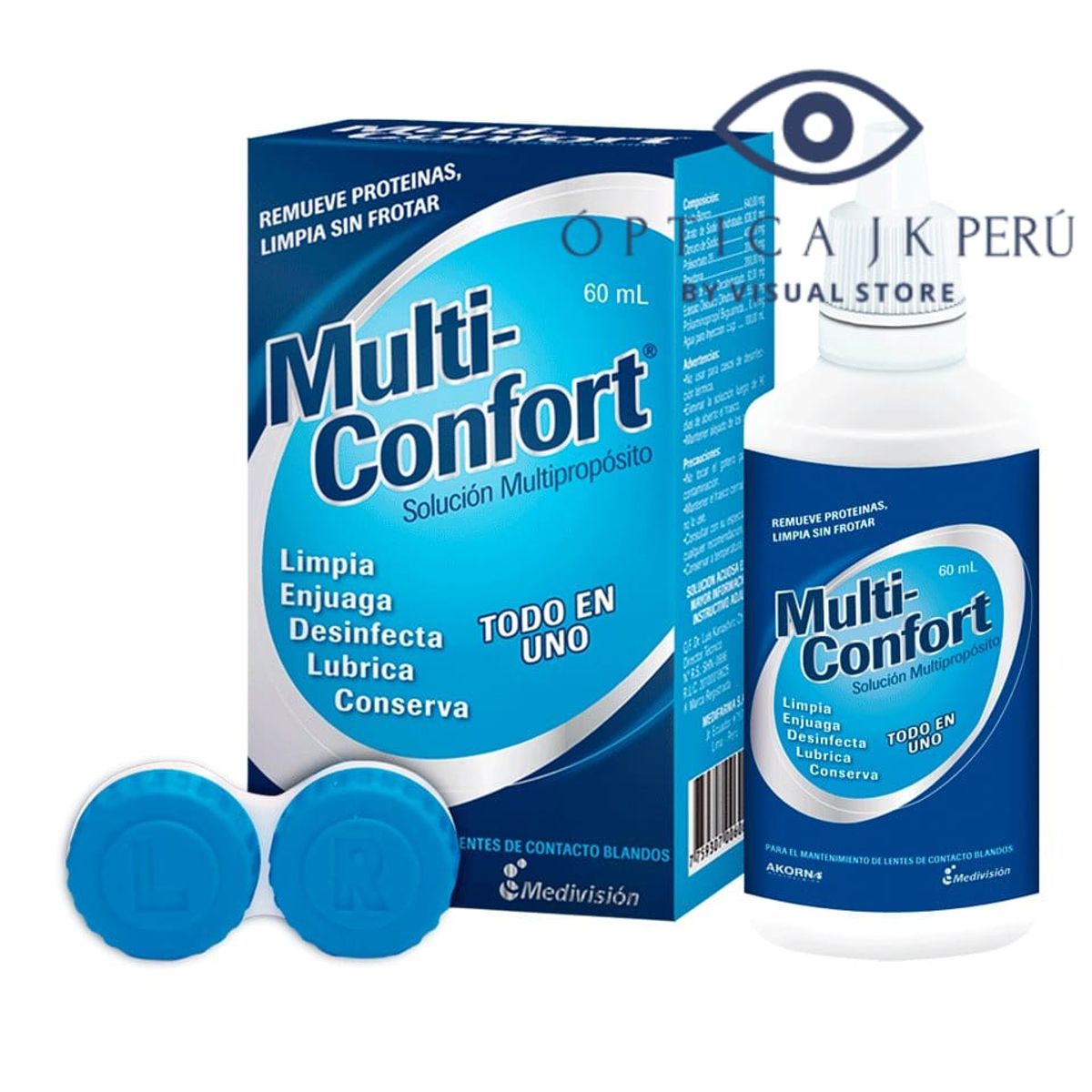 JK - MULTI-CONFORT  Solución Multipropósito - Frasco 60ml (INCLUYE ESTUCHE)