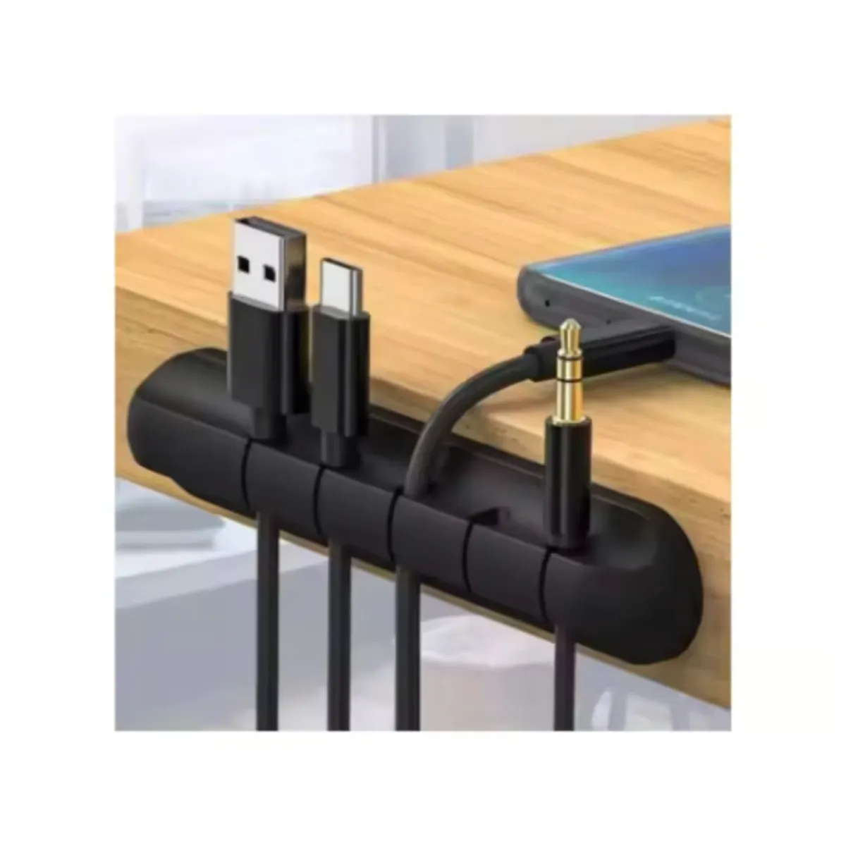 GENERICO - Organizador de cables soporte de cables USB universal flexible