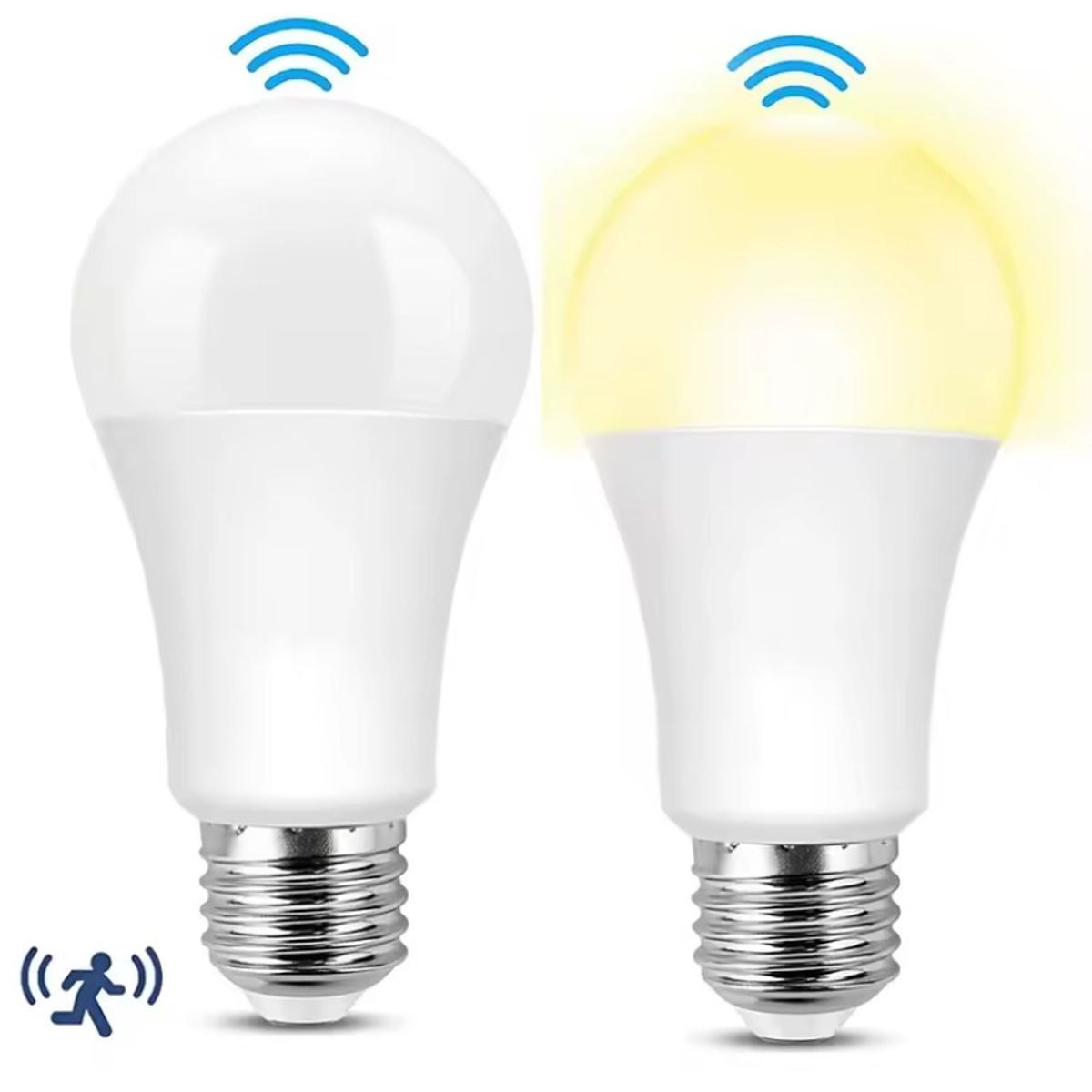 GENERICO - Foco Led Sensor De Movimiento Luz calida amarilla Pack X2