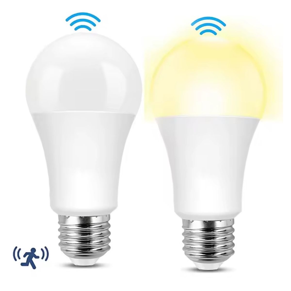 GENERICO - Foco Led Sensor De Movimiento Luz calida amarilla Pack X2